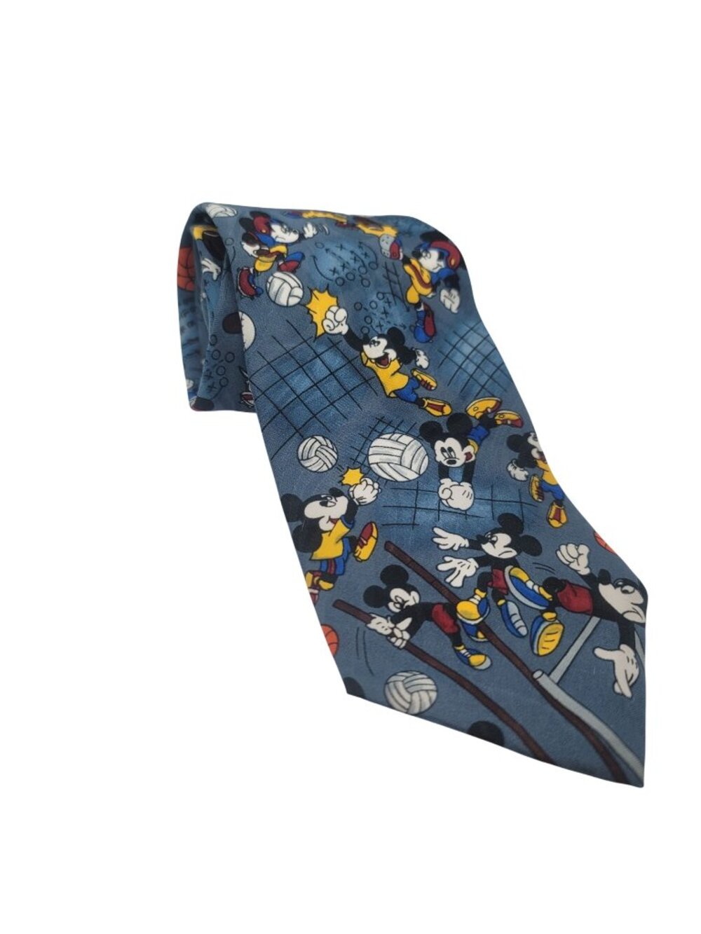 Disney Mickey Mouse sports ball Themed Tie By Balancine Inc Blue Polyester